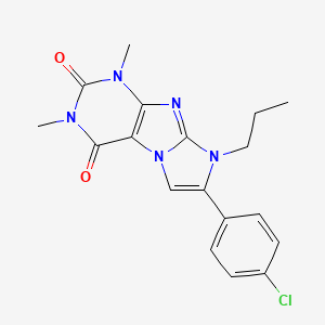 molecular formula C18H18ClN5O2 B3439678 7-(4-CHLOROPHENYL)-1,3-DIMETHYL-8-PROPYL-1H,2H,3H,4H,8H-IMIDAZO[1,2-G]PURINE-2,4-DIONE 