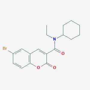 molecular formula C18H20BrNO3 B3439688 6-bromo-N-cyclohexyl-N-ethyl-2-oxo-2H-chromene-3-carboxamide 