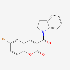 molecular formula C18H12BrNO3 B3439693 6-bromo-3-(2,3-dihydro-1H-indol-1-ylcarbonyl)-2H-chromen-2-one 