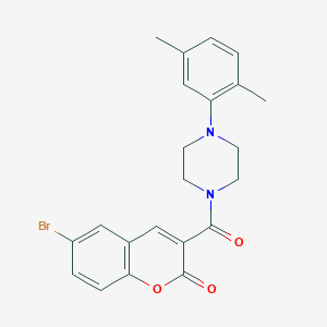 molecular formula C22H21BrN2O3 B3439706 6-bromo-3-{[4-(2,5-dimethylphenyl)-1-piperazinyl]carbonyl}-2H-chromen-2-one 