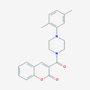 molecular formula C22H22N2O3 B3439712 3-{[4-(2,5-dimethylphenyl)-1-piperazinyl]carbonyl}-2H-chromen-2-one 