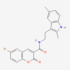 molecular formula C22H19BrN2O3 B3439719 6-bromo-N-[2-(2,5-dimethyl-1H-indol-3-yl)ethyl]-2-oxo-2H-chromene-3-carboxamide 