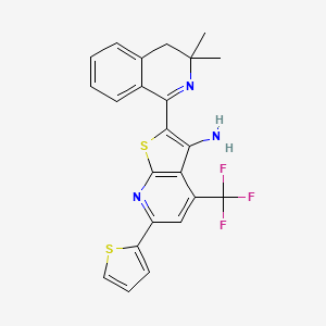 molecular formula C23H18F3N3S2 B3439721 2-(3,3-dimethyl-3,4-dihydroisoquinolin-1-yl)-6-(2-thienyl)-4-(trifluoromethyl)thieno[2,3-b]pyridin-3-amine 