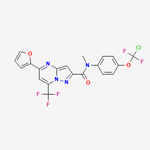 molecular formula C20H12ClF5N4O3 B3439726 N-{4-[chloro(difluoro)methoxy]phenyl}-5-(2-furyl)-N-methyl-7-(trifluoromethyl)pyrazolo[1,5-a]pyrimidine-2-carboxamide 