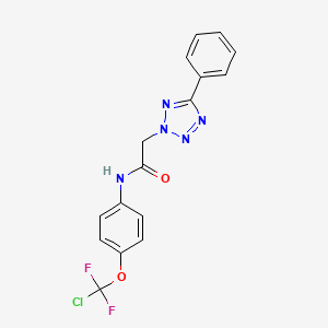 molecular formula C16H12ClF2N5O2 B3439733 N-{4-[chloro(difluoro)methoxy]phenyl}-2-(5-phenyl-2H-tetrazol-2-yl)acetamide 