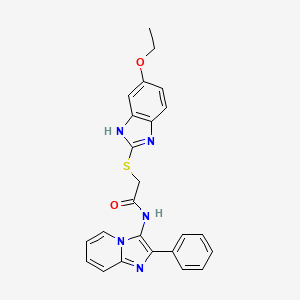 molecular formula C24H21N5O2S B3439743 2-[(5-ethoxy-1H-benzimidazol-2-yl)thio]-N-(2-phenylimidazo[1,2-a]pyridin-3-yl)acetamide 