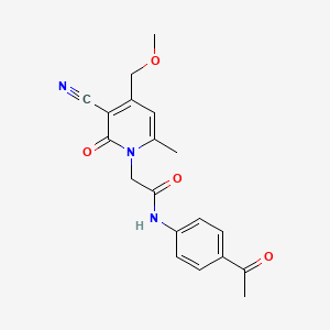 molecular formula C19H19N3O4 B3439744 N-(4-acetylphenyl)-2-[3-cyano-4-(methoxymethyl)-6-methyl-2-oxopyridin-1(2H)-yl]acetamide 