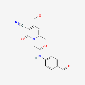 molecular formula C19H19N3O4 B3439744 N-(4-ACETYLPHENYL)-2-[3-CYANO-4-(METHOXYMETHYL)-6-METHYL-2-OXO-1,2-DIHYDROPYRIDIN-1-YL]ACETAMIDE 