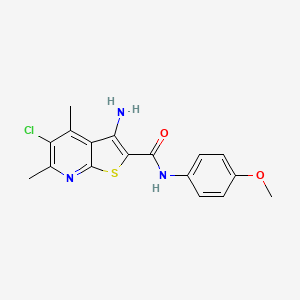molecular formula C17H16ClN3O2S B3439747 3-amino-5-chloro-N-(4-methoxyphenyl)-4,6-dimethylthieno[2,3-b]pyridine-2-carboxamide 