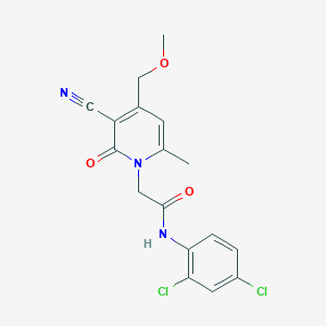 molecular formula C17H15Cl2N3O3 B3439753 2-[3-cyano-4-(methoxymethyl)-6-methyl-2-oxopyridin-1(2H)-yl]-N-(2,4-dichlorophenyl)acetamide 