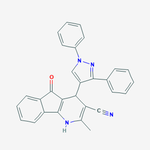 4-(1,3-diphenyl-1H-pyrazol-4-yl)-2-methyl-5-oxo-4,5-dihydro-1H-indeno[1,2-b]pyridine-3-carbonitrile