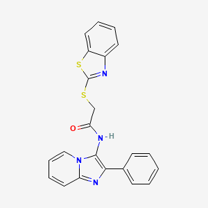 2-(1,3-benzothiazol-2-ylthio)-N-(2-phenylimidazo[1,2-a]pyridin-3-yl)acetamide