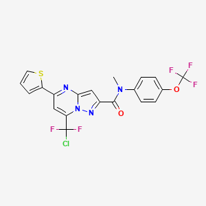 molecular formula C20H12ClF5N4O2S B3439777 7-[chloro(difluoro)methyl]-N-methyl-5-(2-thienyl)-N-[4-(trifluoromethoxy)phenyl]pyrazolo[1,5-a]pyrimidine-2-carboxamide 
