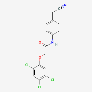 molecular formula C16H11Cl3N2O2 B3439789 N-[4-(cyanomethyl)phenyl]-2-(2,4,5-trichlorophenoxy)acetamide 