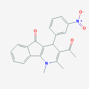 molecular formula C22H18N2O4 B343979 3-acetyl-4-{3-nitrophenyl}-1,2-dimethyl-1,4-dihydro-5H-indeno[1,2-b]pyridin-5-one 