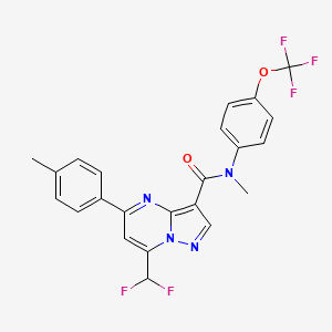 molecular formula C23H17F5N4O2 B3439794 7-(difluoromethyl)-N-methyl-5-(4-methylphenyl)-N-[4-(trifluoromethoxy)phenyl]pyrazolo[1,5-a]pyrimidine-3-carboxamide 