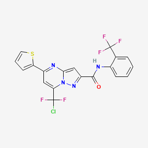 molecular formula C19H10ClF5N4OS B3439796 7-[chloro(difluoro)methyl]-5-(2-thienyl)-N-[2-(trifluoromethyl)phenyl]pyrazolo[1,5-a]pyrimidine-2-carboxamide 