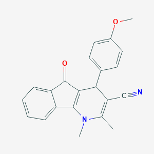 molecular formula C22H18N2O2 B343980 4-(4-methoxyphenyl)-1,2-dimethyl-5-oxo-4H-indeno[1,2-b]pyridine-3-carbonitrile 