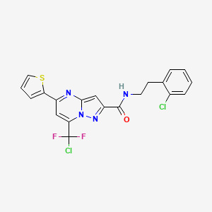 molecular formula C20H14Cl2F2N4OS B3439801 7-[chloro(difluoro)methyl]-N-[2-(2-chlorophenyl)ethyl]-5-(2-thienyl)pyrazolo[1,5-a]pyrimidine-2-carboxamide 