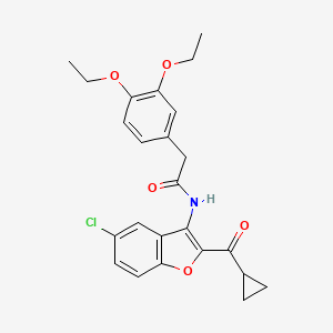 molecular formula C24H24ClNO5 B3439809 N-[5-chloro-2-(cyclopropylcarbonyl)-1-benzofuran-3-yl]-2-(3,4-diethoxyphenyl)acetamide 
