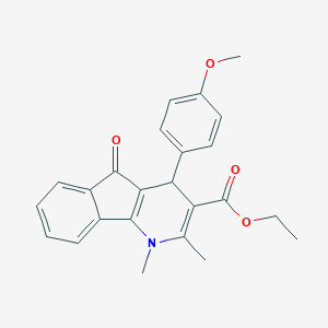 molecular formula C24H23NO4 B343981 ethyl 4-(4-methoxyphenyl)-1,2-dimethyl-5-oxo-4,5-dihydro-1H-indeno[1,2-b]pyridine-3-carboxylate 