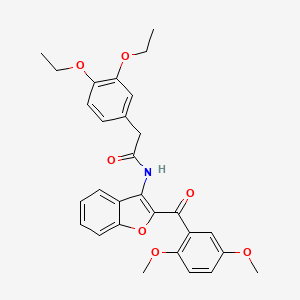 2-(3,4-diethoxyphenyl)-N-[2-(2,5-dimethoxybenzoyl)-1-benzofuran-3-yl]acetamide