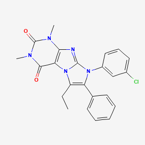 molecular formula C23H20ClN5O2 B3439826 8-(3-chlorophenyl)-6-ethyl-1,3-dimethyl-7-phenyl-1H-imidazo[2,1-f]purine-2,4(3H,8H)-dione 
