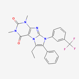 molecular formula C24H20F3N5O2 B3439828 6-ethyl-1,3-dimethyl-7-phenyl-8-[3-(trifluoromethyl)phenyl]-1H-imidazo[2,1-f]purine-2,4(3H,8H)-dione 