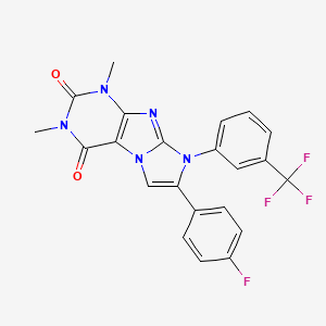 molecular formula C22H15F4N5O2 B3439830 7-(4-fluorophenyl)-1,3-dimethyl-8-[3-(trifluoromethyl)phenyl]-1H-imidazo[2,1-f]purine-2,4(3H,8H)-dione 