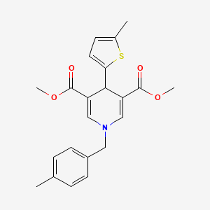 molecular formula C22H23NO4S B3439833 dimethyl 1-(4-methylbenzyl)-4-(5-methyl-2-thienyl)-1,4-dihydro-3,5-pyridinedicarboxylate 
