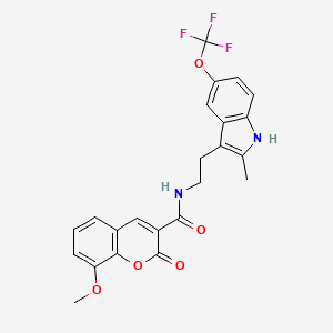 molecular formula C23H19F3N2O5 B3439834 8-methoxy-N-{2-[2-methyl-5-(trifluoromethoxy)-1H-indol-3-yl]ethyl}-2-oxo-2H-chromene-3-carboxamide 