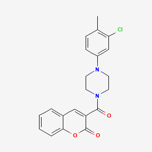 molecular formula C21H19ClN2O3 B3439841 3-{[4-(3-chloro-4-methylphenyl)-1-piperazinyl]carbonyl}-2H-chromen-2-one 