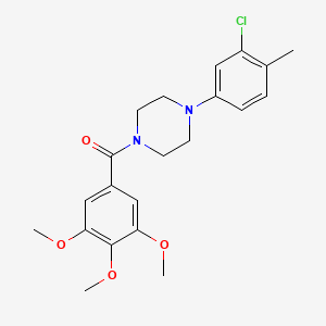 molecular formula C21H25ClN2O4 B3439849 1-(3-chloro-4-methylphenyl)-4-(3,4,5-trimethoxybenzoyl)piperazine 