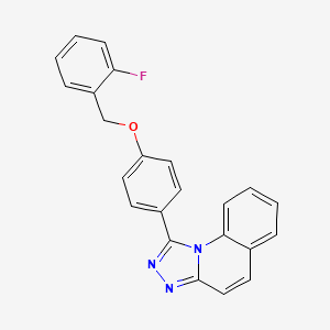 molecular formula C23H16FN3O B3439857 1-{4-[(2-fluorobenzyl)oxy]phenyl}[1,2,4]triazolo[4,3-a]quinoline 