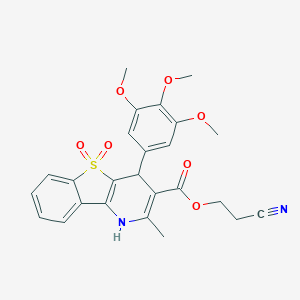 2-Cyanoethyl 2-methyl-4-(3,4,5-trimethoxyphenyl)-1,4-dihydro[1]benzothieno[3,2-b]pyridine-3-carboxylate 5,5-dioxide