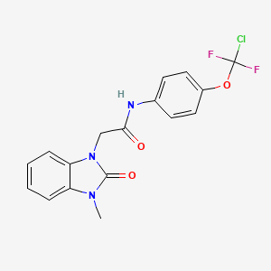 molecular formula C17H14ClF2N3O3 B3439864 N-{4-[chloro(difluoro)methoxy]phenyl}-2-(3-methyl-2-oxo-2,3-dihydro-1H-benzimidazol-1-yl)acetamide 