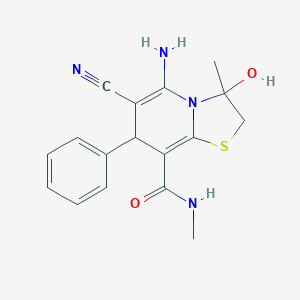 N-Methyl-3-methyl-3-hydroxy-5-amino-6-cyano-7-phenyl-2,3-dihydro-7H-thiazolo[3,2-a]pyridine-8-carboxamide