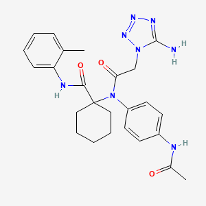 molecular formula C25H30N8O3 B3439874 1-{[4-(acetylamino)phenyl][(5-amino-1H-tetrazol-1-yl)acetyl]amino}-N-(2-methylphenyl)cyclohexanecarboxamide 