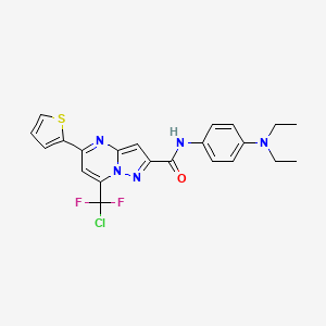 molecular formula C22H20ClF2N5OS B3439877 7-[chloro(difluoro)methyl]-N-[4-(diethylamino)phenyl]-5-(2-thienyl)pyrazolo[1,5-a]pyrimidine-2-carboxamide 