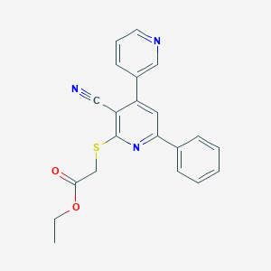 2-[[3-Cyano-4-(3-pyridyl)-6-phenyl-2-pyridinyl]thio]acetic acid ethyl ester