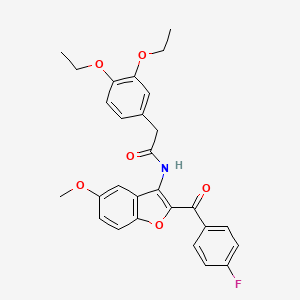 molecular formula C28H26FNO6 B3439890 2-(3,4-diethoxyphenyl)-N-[2-(4-fluorobenzoyl)-5-methoxy-1-benzofuran-3-yl]acetamide 