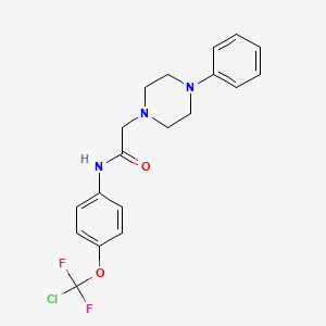 molecular formula C19H20ClF2N3O2 B3439906 N-{4-[chloro(difluoro)methoxy]phenyl}-2-(4-phenylpiperazin-1-yl)acetamide 