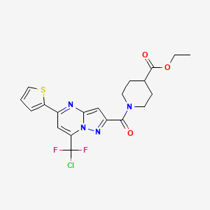 ethyl 1-{[7-[chloro(difluoro)methyl]-5-(2-thienyl)pyrazolo[1,5-a]pyrimidin-2-yl]carbonyl}piperidine-4-carboxylate