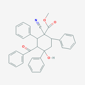molecular formula C34H29NO4 B343992 Methyl 3-benzoyl-1-cyano-4-hydroxy-2,4,6-triphenylcyclohexanecarboxylate 