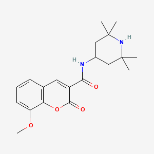 molecular formula C20H26N2O4 B3439925 8-methoxy-2-oxo-N-(2,2,6,6-tetramethyl-4-piperidinyl)-2H-chromene-3-carboxamide 