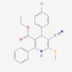 Ethyl 4-(4-chlorophenyl)-5-cyano-6-(methylsulfanyl)-2-phenyl-1,4-dihydropyridine-3-carboxylate