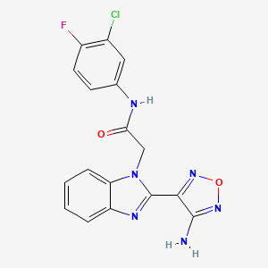 molecular formula C17H12ClFN6O2 B3439945 2-[2-(4-amino-1,2,5-oxadiazol-3-yl)-1H-benzimidazol-1-yl]-N-(3-chloro-4-fluorophenyl)acetamide 