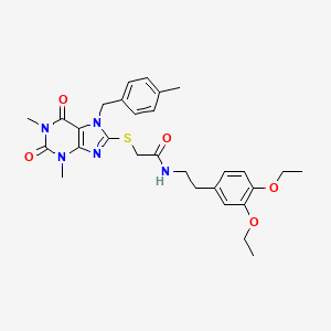 molecular formula C29H35N5O5S B3439970 N-[2-(3,4-diethoxyphenyl)ethyl]-2-{[1,3-dimethyl-7-(4-methylbenzyl)-2,6-dioxo-2,3,6,7-tetrahydro-1H-purin-8-yl]thio}acetamide 