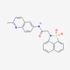 molecular formula C22H17N3O3S B3439989 2-(1,1-dioxido-2H-naphtho[1,8-cd]isothiazol-2-yl)-N-(2-methylquinolin-6-yl)acetamide 