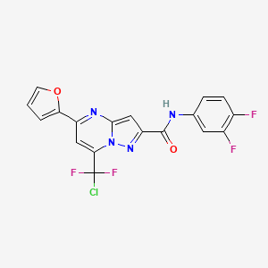 molecular formula C18H9ClF4N4O2 B3440004 7-(CHLORODIFLUOROMETHYL)-N-(3,4-DIFLUOROPHENYL)-5-(FURAN-2-YL)PYRAZOLO[1,5-A]PYRIMIDINE-2-CARBOXAMIDE 